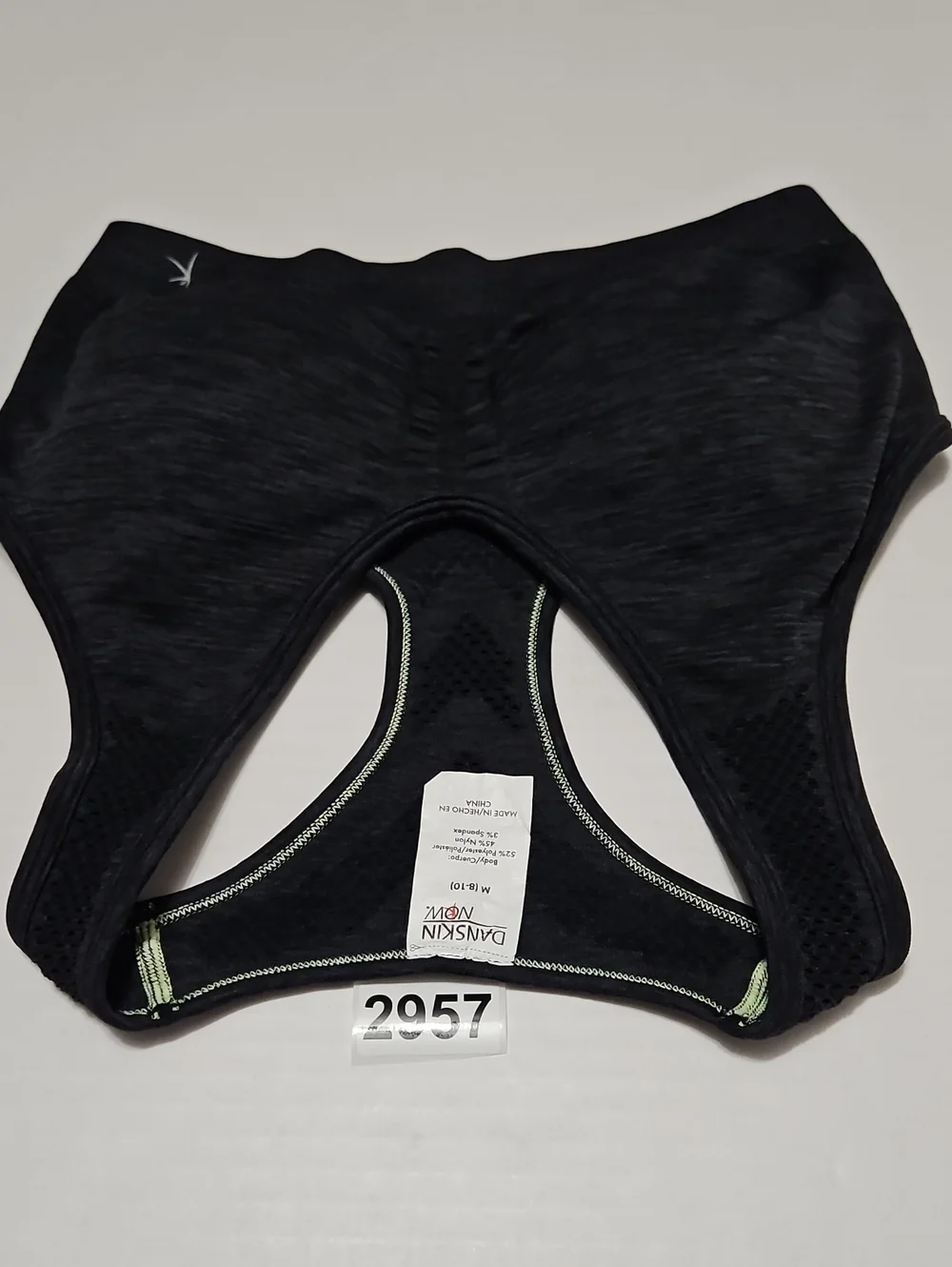 Danskin Now Black Heather Racerback Support Sports Bra Size M